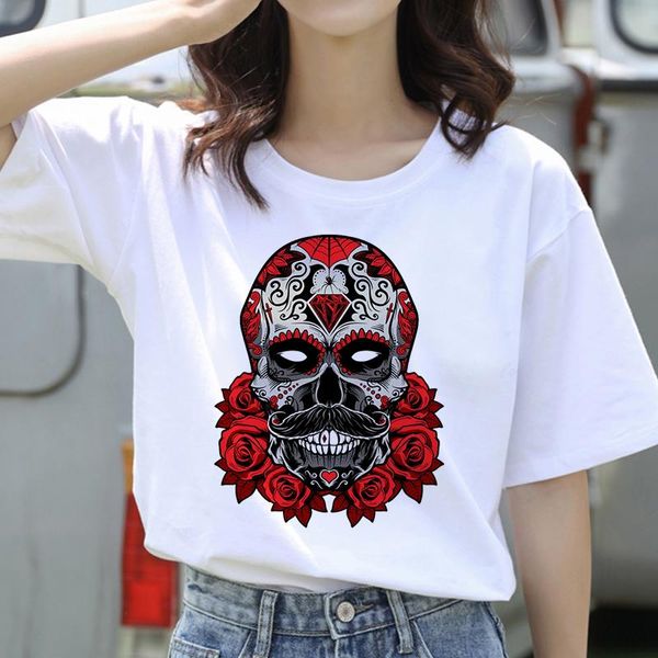 women's t-shirt 2021 fashion casual short sleeve skull print women summer o-neck daily streetwear funny t-shirts for girls harajuku tee, White
women's t-shirt 2021 fashion casual short sleeve skull print women summer o-neck daily streetwear funny t-shirts for girls harajuku tee, White