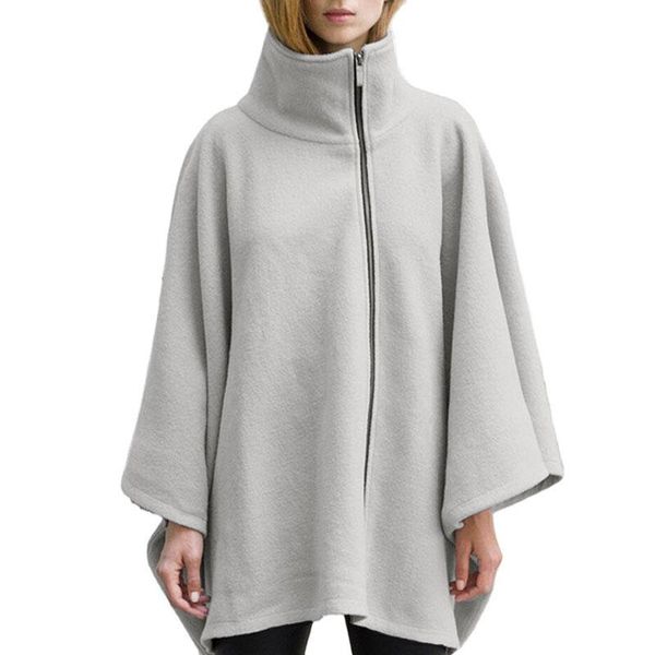 women's jackets capes ponchos women high neck bat sleeve zipper causal jacket 2021 celmia winter loose vintage cloaks female ld2257, Black;brown
women's jackets capes ponchos women high neck bat sleeve zipper causal jacket 2021 celmia winter loose vintage cloaks female ld2257, Black;brown