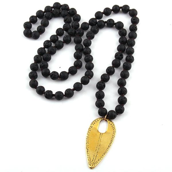 pendant necklaces fashion black lava stones bead knotted metal cross, Silver
pendant necklaces fashion black lava stones bead knotted metal cross, Silver