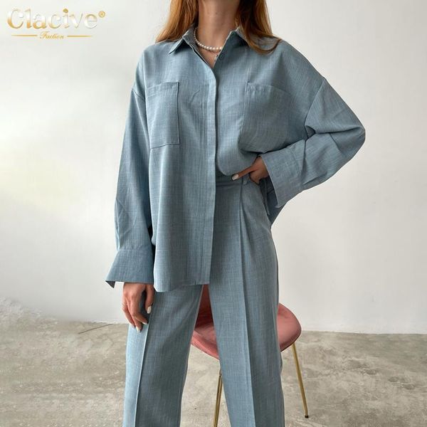 women's two piece pants clacive fashion blouse set woman 2 pieces winter casual blue straight trouser suits elegant high waist pant fem, White
women's two piece pants clacive fashion blouse set woman 2 pieces winter casual blue straight trouser suits elegant high waist pant fem, White