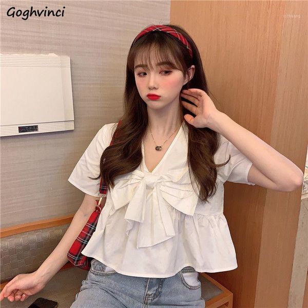 women's blouses & shirts women bow solid v-neck backless ladies cropped stylish sweet girls all-match ulzzang casual loose chic, White
women's blouses & shirts women bow solid v-neck backless ladies cropped stylish sweet girls all-match ulzzang casual loose chic, White
