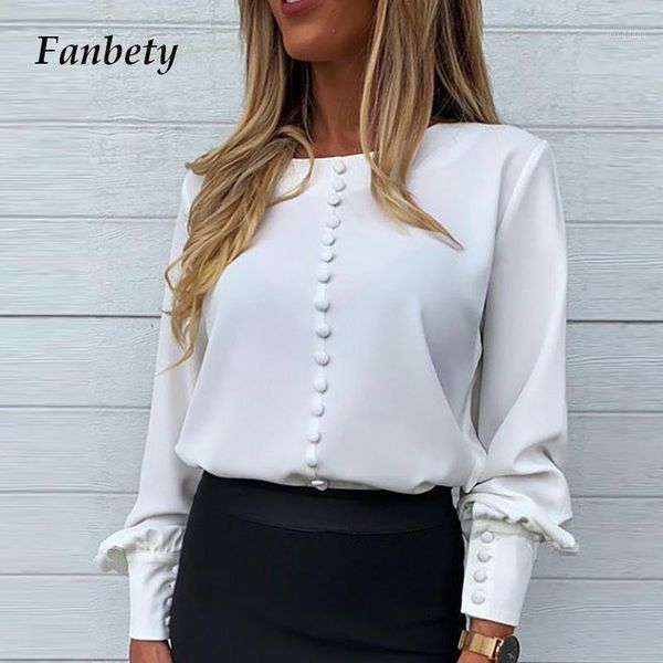 women elegant solid lantern long sleeve blouses 2021 spring causal o neck ladies pullover office female buttons shirt blusa women's &, White
women elegant solid lantern long sleeve blouses 2021 spring causal o neck ladies pullover office female buttons shirt blusa women's &, White
