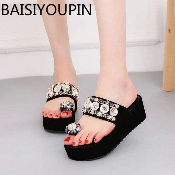 slippers 2021 summer rhinestone women's shoes muffin thick-soled sandals fashion toe crystal wedge women flip flops, Black
slippers 2021 summer rhinestone women's shoes muffin thick-soled sandals fashion toe crystal wedge women flip flops, Black