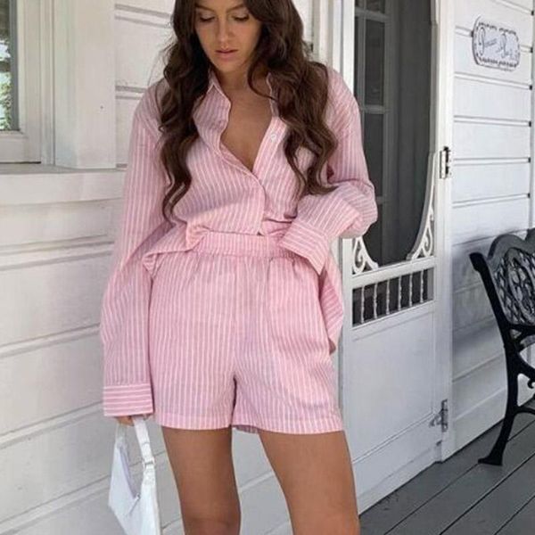 women's tracksuits mosimolly chic striped blouses shorts sets women casual 2021 summer, Gray
women's tracksuits mosimolly chic striped blouses shorts sets women casual 2021 summer, Gray