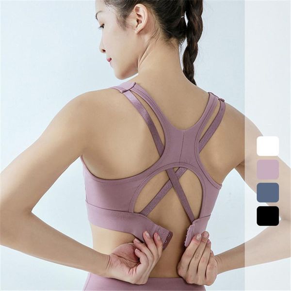 back cross yoga bra female adjustable buckle sports running high-intensity shockproof fitness gym clothing, White;black
back cross yoga bra female adjustable buckle sports running high-intensity shockproof fitness gym clothing, White;black