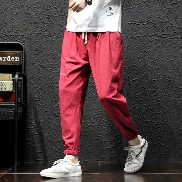 men's pants casual 2021 spring and summer streetwear tied linen loose large size harem clothing jogging sweatpants, Black
men's pants casual 2021 spring and summer streetwear tied linen loose large size harem clothing jogging sweatpants, Black