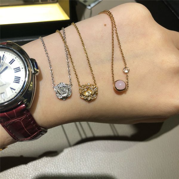pia@get/ earl rose single flower pendant necklace 18k rose gold diamond full diamond clavicle chain female, Silver
pia@get/ earl rose single flower pendant necklace 18k rose gold diamond full diamond clavicle chain female, Silver