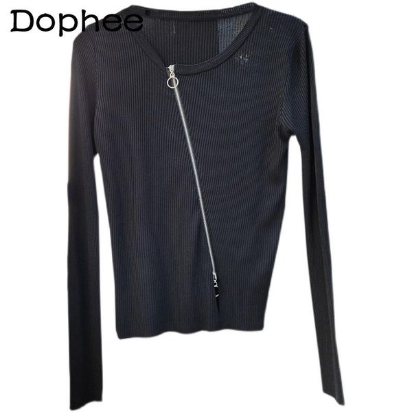 women's knits & tees 2021 early spring ins korean style knitwear for women thin basic all-match knitted sweater oblique zipper short ca, White
women's knits & tees 2021 early spring ins korean style knitwear for women thin basic all-match knitted sweater oblique zipper short ca, White