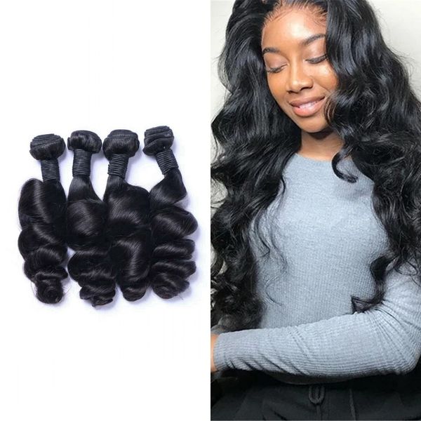 brazilian human hair 3/4 pieces bundles for women loose wave natural hair extensions 8-26 inch, Black
brazilian human hair 3/4 pieces bundles for women loose wave natural hair extensions 8-26 inch, Black