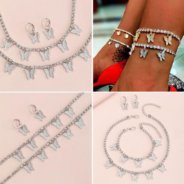 earrings & necklace trendy butterfly pendant jewelry set bracelet for girfriend wife colorful butterfles romantic gifts, Silver
earrings & necklace trendy butterfly pendant jewelry set bracelet for girfriend wife colorful butterfles romantic gifts, Silver