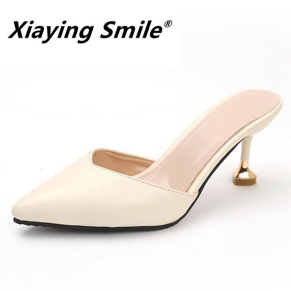 slippers xiaying smile half-trail sandals women's 2021 summer pointy fashion medium-heeled stiletto shoes, Black
slippers xiaying smile half-trail sandals women's 2021 summer pointy fashion medium-heeled stiletto shoes, Black