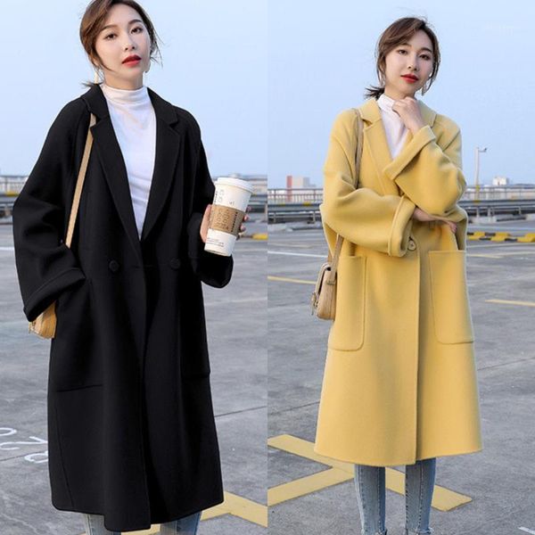autumn sweet thicken warm fashion trend ladies casual overcoats winter coat women woolen loose yellow women's wool & blends, Black
autumn sweet thicken warm fashion trend ladies casual overcoats winter coat women woolen loose yellow women's wool & blends, Black