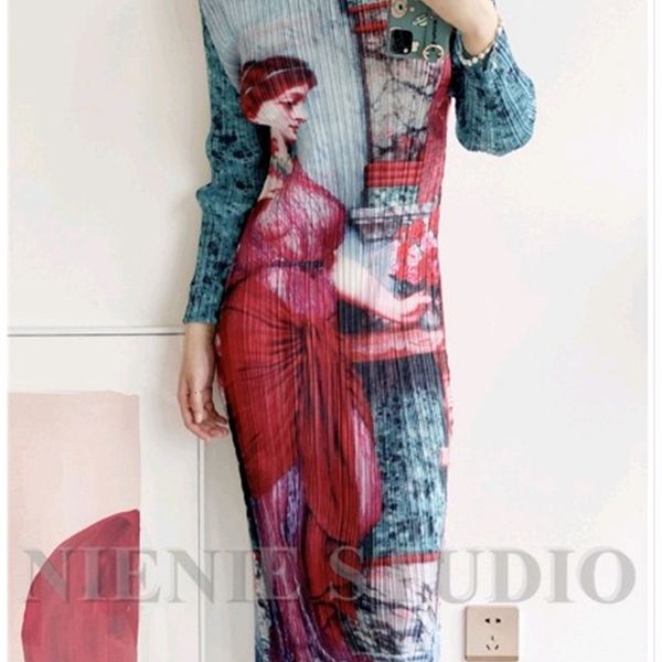dress s miyake fold o-neckyi fuxing characteristic portrait bent oil painting dressed long stock, Black;gray
dress s miyake fold o-neckyi fuxing characteristic portrait bent oil painting dressed long stock, Black;gray