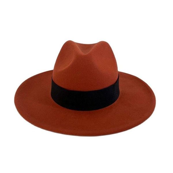 wide brim hats brick red jazz wool men felt black webbing strap fedoras female caps warm winter performance party 2021 women's hat, Blue;gray
wide brim hats brick red jazz wool men felt black webbing strap fedoras female caps warm winter performance party 2021 women's hat, Blue;gray