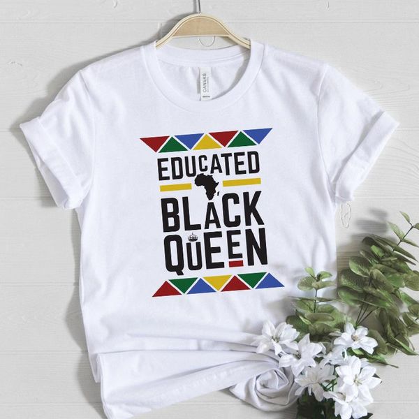 women's t-shirt educated black queen t shirt women clothes 2021 summer africa map graphic tee femme harajuku melanin poppin female, White
women's t-shirt educated black queen t shirt women clothes 2021 summer africa map graphic tee femme harajuku melanin poppin female, White