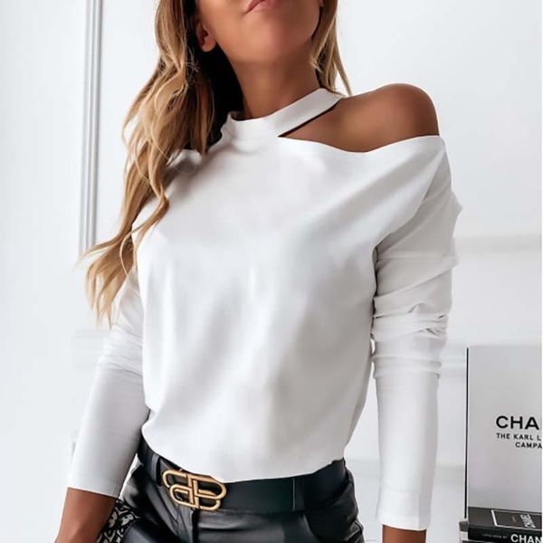 women's t-shirt summer off shoulder tshirt women clothes fashion solid o neck long sleeve plus size slim female casual tee shirt, White
women's t-shirt summer off shoulder tshirt women clothes fashion solid o neck long sleeve plus size slim female casual tee shirt, White