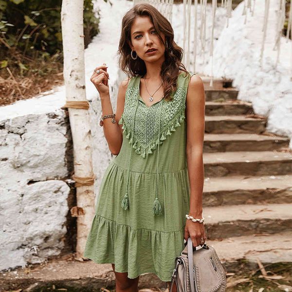 2021 new summer women's elegant fashion tassel spaghetti strap vacation ladies sleeveless v-neck solid knee-length dress, Black;gray
2021 new summer women's elegant fashion tassel spaghetti strap vacation ladies sleeveless v-neck solid knee-length dress, Black;gray