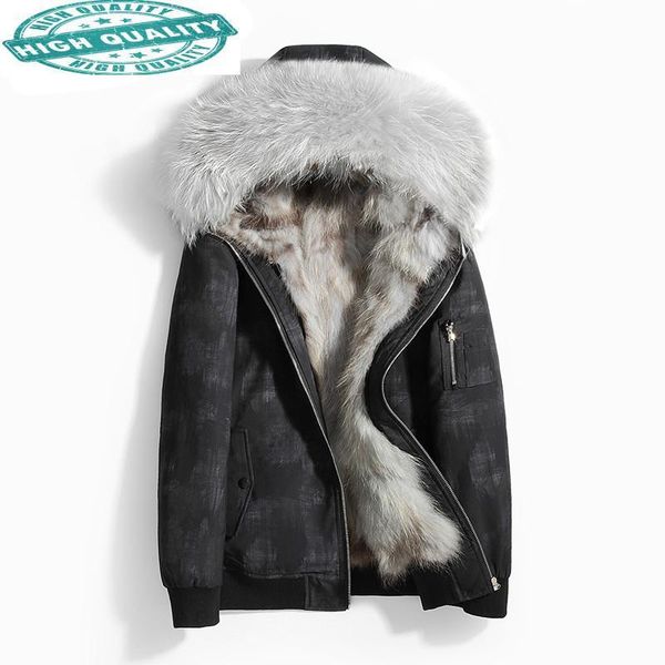 men's leather & faux real parka coat jacket for hooded natural raccoon fur liner short winter jackets mens parkas 21187, Black
men's leather & faux real parka coat jacket for hooded natural raccoon fur liner short winter jackets mens parkas 21187, Black
