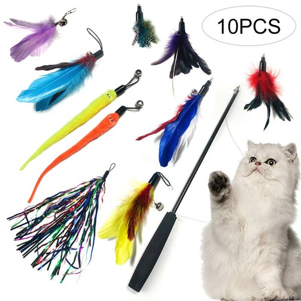 cat toys 10pcs interactive pet playing feather toy set funnny training durable supplies
cat toys 10pcs interactive pet playing feather toy set funnny training durable supplies