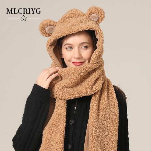 berets 2021 fashion women knitted cartoon bear style cute hat ear fleece hooded scarf neck gloves winter three in one girls, Blue;gray
berets 2021 fashion women knitted cartoon bear style cute hat ear fleece hooded scarf neck gloves winter three in one girls, Blue;gray