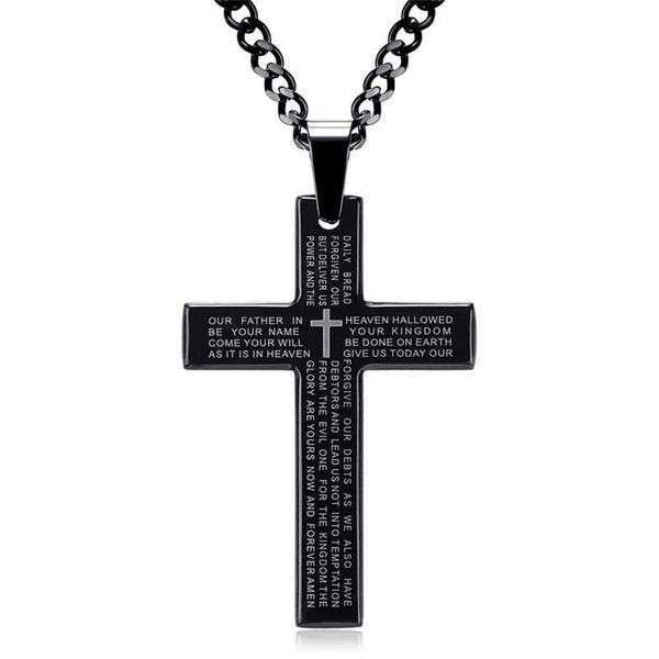 retro christian jesus single titanium scripture cross necklace stainless steel black prayer choker pendants for men colar, Silver
retro christian jesus single titanium scripture cross necklace stainless steel black prayer choker pendants for men colar, Silver