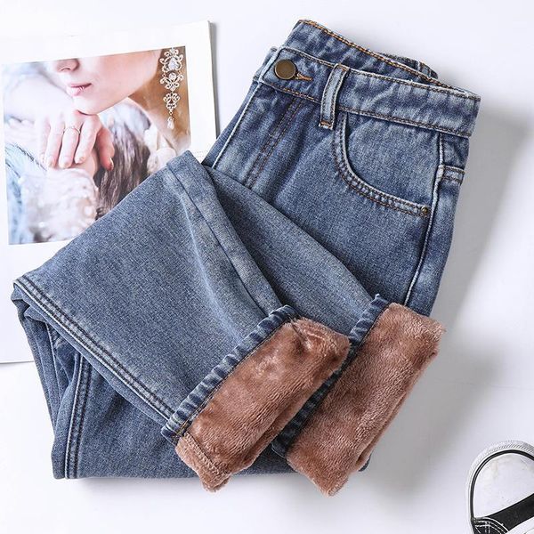 vintage boyfriend jeans for women stretch plus velvet high waist denim femme loose straight wide leg pants mom q2931 women's, Blue
vintage boyfriend jeans for women stretch plus velvet high waist denim femme loose straight wide leg pants mom q2931 women's, Blue
