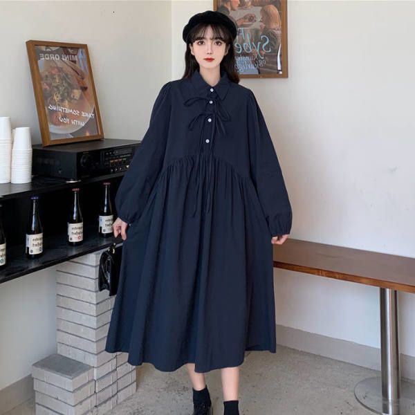 casual dresses cmaz japanese style polo collar lace-up dress for female students korean l5ee, Black;gray
casual dresses cmaz japanese style polo collar lace-up dress for female students korean l5ee, Black;gray
