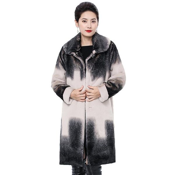 women's fur & faux mink coat fashion loose temperament commuter long round neck whole pocket winter style wide-waisted, Black
women's fur & faux mink coat fashion loose temperament commuter long round neck whole pocket winter style wide-waisted, Black