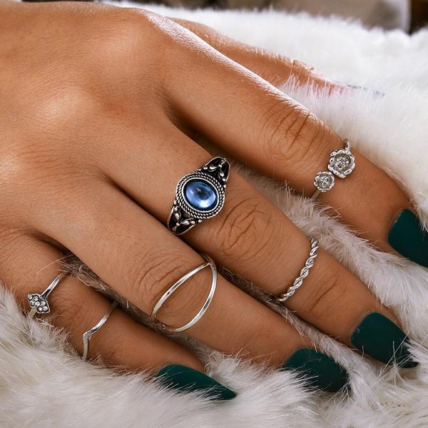 cluster rings tocona korean simple silver twist finger joint ring set bohemia flowers blue natural stone female jewelry bijoux 9327, Golden;silver
cluster rings tocona korean simple silver twist finger joint ring set bohemia flowers blue natural stone female jewelry bijoux 9327, Golden;silver