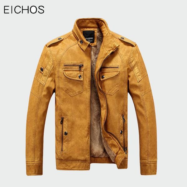 men's fur & faux eichos mens leather jackets winter fleece thick coat men wash leathers for motorcycle biker style, Black
men's fur & faux eichos mens leather jackets winter fleece thick coat men wash leathers for motorcycle biker style, Black
