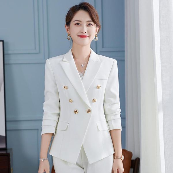 women's suits & blazers 2021 women coat fashion oversize elegant white jacket ol styles autumn winter for business work blaser outwear, White;black 
women's suits & blazers 2021 women coat fashion oversize elegant white jacket ol styles autumn winter for business work blaser outwear, White;black