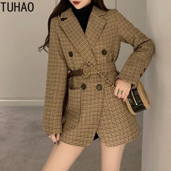 women's suits & blazers tuhao 2021 spring women elegant office lady plaid blazer jacket casual double-breasted belt coats female wm59, White;black
women's suits & blazers tuhao 2021 spring women elegant office lady plaid blazer jacket casual double-breasted belt coats female wm59, White;black