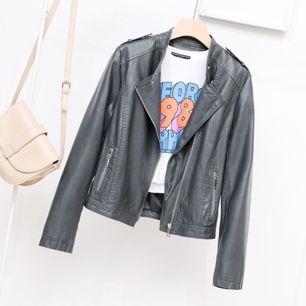 luxury women's jackets 2021 autumn simple stand collar pu women's motorcycle coat shoulder strap zipper leather et, Black;brown
luxury women's jackets 2021 autumn simple stand collar pu women's motorcycle coat shoulder strap zipper leather et, Black;brown