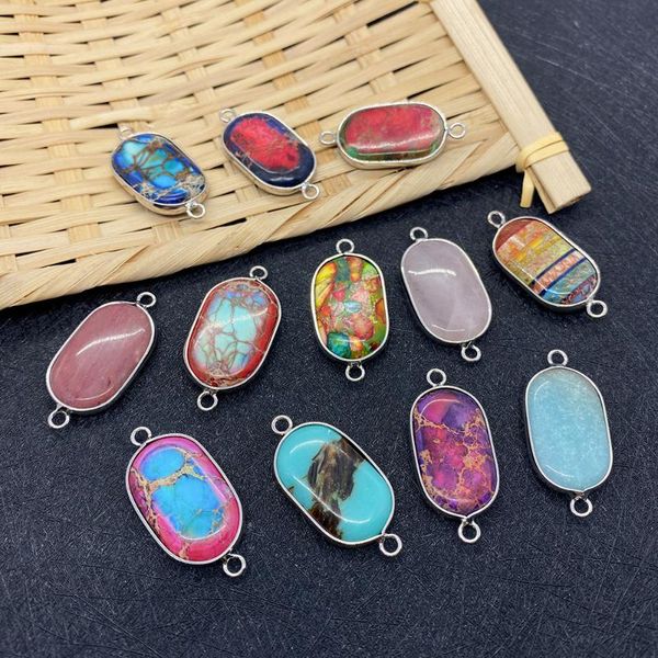 charms natural turquoise pendant double ring connector for jewelry making oval charm necklace bracelet color stitching, Bronze;silver
charms natural turquoise pendant double ring connector for jewelry making oval charm necklace bracelet color stitching, Bronze;silver