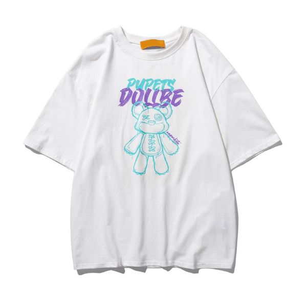 men's t-shirts 2021 summer fashion brand cartoon bear print short-sleeved t-shirt loose half-sleeved round neck graffiti, White;black
men's t-shirts 2021 summer fashion brand cartoon bear print short-sleeved t-shirt loose half-sleeved round neck graffiti, White;black