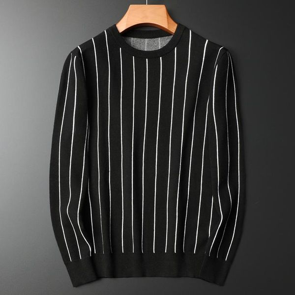 men's sweaters autumn winter casual round neck pullovers sweater slim warm bottoming striped all-match, White;black
men's sweaters autumn winter casual round neck pullovers sweater slim warm bottoming striped all-match, White;black