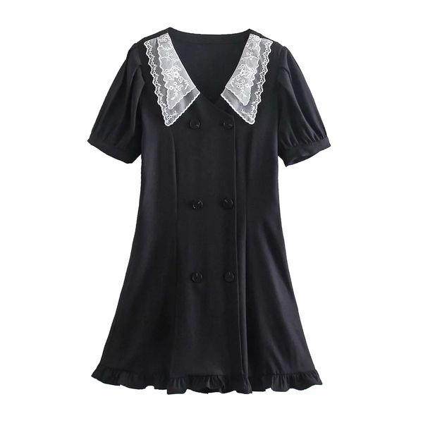ruffled double-breasted mini cute lace patchwork a-line elegant stitching black for ladies female dresses 210521, Black;gray
ruffled double-breasted mini cute lace patchwork a-line elegant stitching black for ladies female dresses 210521, Black;gray