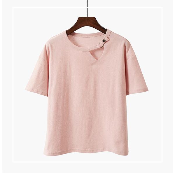 women's t-shirt 2021 summer soft cotton t shirt women short sleeve o neck soild korean fashion pink casual tshirts femme woman t-shirts, White
women's t-shirt 2021 summer soft cotton t shirt women short sleeve o neck soild korean fashion pink casual tshirts femme woman t-shirts, White