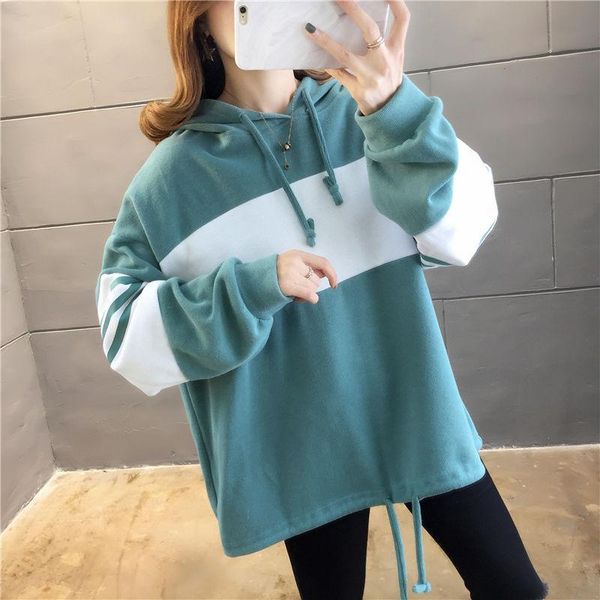 women's hoodies & sweatshirts 2021 fashion patchwork autumn and winter sweatshirt loose hooded pullover long sleeve casual hoodie e183, Black
women's hoodies & sweatshirts 2021 fashion patchwork autumn and winter sweatshirt loose hooded pullover long sleeve casual hoodie e183, Black