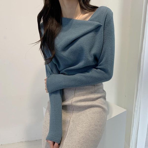 women's sweaters spring autumn fashion women knitted bottoming shirts long-sleeved irregular collar slim sweater basic female pullover, White;black
women's sweaters spring autumn fashion women knitted bottoming shirts long-sleeved irregular collar slim sweater basic female pullover, White;black