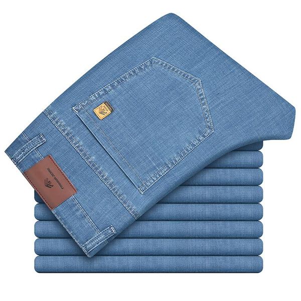 men's jeans business brand thin loose straight stretch denim trousers 2021 spring and summer male high-quality classic pants, Blue
men's jeans business brand thin loose straight stretch denim trousers 2021 spring and summer male high-quality classic pants, Blue