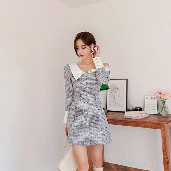 casual dresses small sweet wind dew shoulder bag hip han edition dress waist long plaid skirt, Black;gray
casual dresses small sweet wind dew shoulder bag hip han edition dress waist long plaid skirt, Black;gray