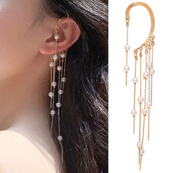 52496 no ear hole pearl tassel long ear clip creative ins network same ear bone clip earrings, Golden;silver
52496 no ear hole pearl tassel long ear clip creative ins network same ear bone clip earrings, Golden;silver