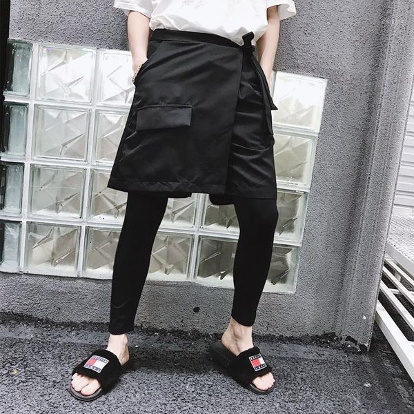 men hair stylist hip hop splicing individuality unsymmetrical fake two pieces culotte casual pants singer costumes men's, Black
men hair stylist hip hop splicing individuality unsymmetrical fake two pieces culotte casual pants singer costumes men's, Black
