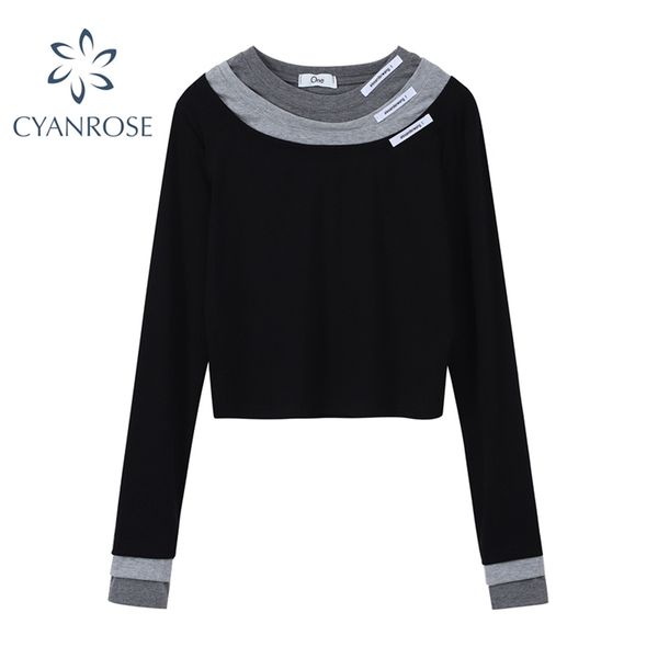 streetwear patchwork collar black long sleeve crop tees and t shirt womens harajuku fashion chic tide e-girl aesthetic 210430, White
streetwear patchwork collar black long sleeve crop tees and t shirt womens harajuku fashion chic tide e-girl aesthetic 210430, White