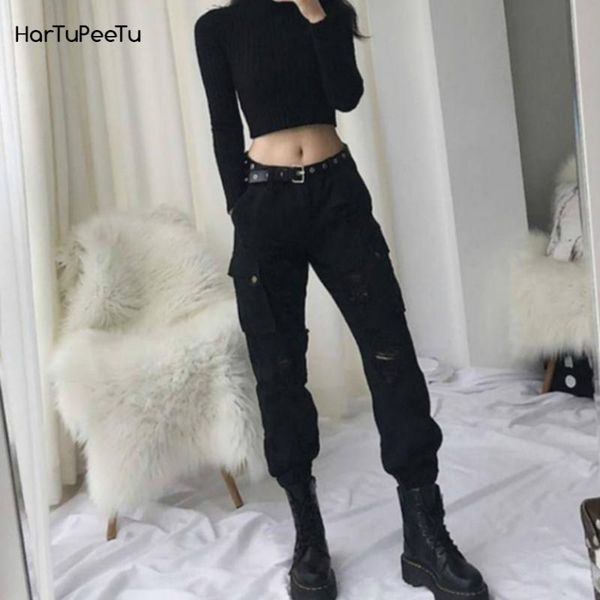 women's jeans women high waisted black cargo pants casual distressed ripped ankle banded overalls hip hop slimming large size s-5xl, Blue
women's jeans women high waisted black cargo pants casual distressed ripped ankle banded overalls hip hop slimming large size s-5xl, Blue