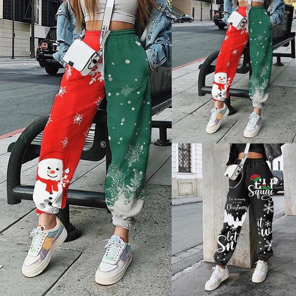 women's pants & capris winter 2021 christmas print thin style loose fitness rich in color, flared pants, stylish party, Black;white 
women's pants & capris winter 2021 christmas print thin style loose fitness rich in color, flared pants, stylish party, Black;white