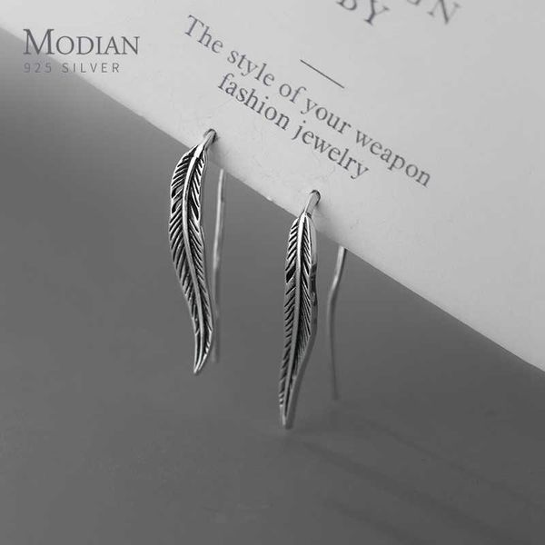 retro long feather 100% 925 sterling silver hook earrings for women simple drop earring fashion fine jewelry 210707
retro long feather 100% 925 sterling silver hook earrings for women simple drop earring fashion fine jewelry 210707