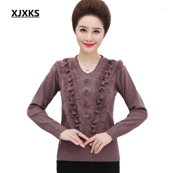 women's sweaters xjxks pullover women autumn ans winter cashmere female v-neck casual solid fur sweater for, White;black
women's sweaters xjxks pullover women autumn ans winter cashmere female v-neck casual solid fur sweater for, White;black