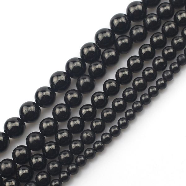 round jet natural stone diy loose beads for jewelry making strand 15" whole